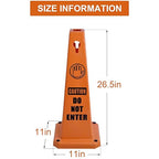 OrangeStar 8-Pack Do Not Enter Traffic Cones, Orange Four Sided No Entry Message Safety Cones with Heavy Rubber Base for Indoor/Outdoor Use