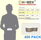 400 Pack 4x4x1'' Small Shipping Boxes, Corrugated Cardboard Mailers for Business, White (CM441-400)