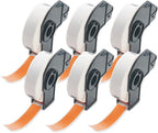 BETCKEY - File Folder Labels Replacement for Brother DK-1203 (0.66 in x 3.4 in), Compatible with Brother QL Label Printers [6 Rolls/1800 Labels, Orange]