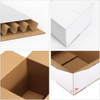 CRUGLA 12x8x6 White Shipping Boxes Set of 15, White Corrugated Cardboard Boxes for Small Business Shipping Mailing Packing