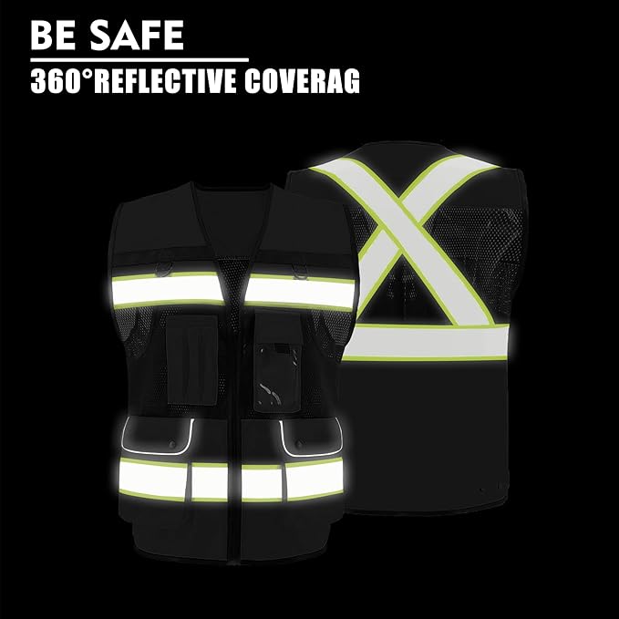 Safety Vest High Visibility Reflective Construction Vest for Men Women