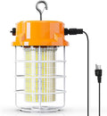 100W LED Temporary Work Light 15000lm Construction Lights 5000K Temp Light, Temp Work Lights Stainless Steel Guard Sturdy Hook Hanging for Outdoor Indoor High Bay Fixture Mine Workshop Jobsite