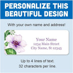 Personalized Return Address Labels - Lovely Orchids - 60-1000 Custom Self-Adhesive Stickers