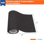MAGZO Adhesive Foam Padding 1/8" Thick x 12" W x 59" L, Black Thin Neoprene Sheets, Closed Cell Foam Sheet Roll