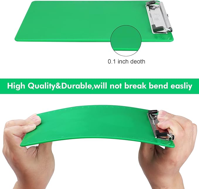 Green Clipboard with Pen Holder,Plastic Clipboard Standard Letter A4 Size,Heavy Duty Clip Boards 8.5x11,Cute Hanging Clipboards for Women Kids Students School Office Home