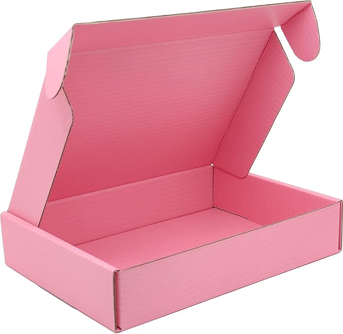 Small Pink Shipping Boxes for Small Business Pack of 25-8x5.5x1.6 inches Cardboard Corrugated Mailer Boxes for Shipping Packaging Craft Gifts Giving Products