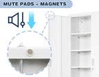 BESFUR Metal Cabinet with 5 Adjustable Shelves and 2 Lockable Doors, 71" H Locking Cabinet for Garage, Classroom and Office -White