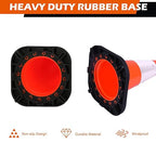 6 Pack 12" Orange PVC Safety Cones with Reflective Stripe, Black Base Stackable Training Cones for Soccer, Sports Drills, Gym, and Indoor or Outdoor Activities (6, Orange, 12 Inch)