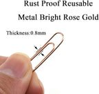HAHIYO Paper Clips Sturdy 1.3 inches Length 180 Pack Paperclips Heavy Duty Tight Grip Rust Proof Reusable Metal Bright Rose Gold for Home Office School
