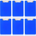 6 PCS Clipboards Bulk with Pen Holder,Standard A4 Letter Size,Plastic Clip Boards 8.5x11 Heavy Duty,Low Profile Clipboard for Men Kids Teacher,Office School Home Work,Blue