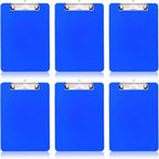 6 PCS Clipboards Bulk with Pen Holder,Standard A4 Letter Size,Plastic Clip Boards 8.5x11 Heavy Duty,Low Profile Clipboard for Men Kids Teacher,Office School Home Work,Blue