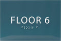 6" X4" Floor 6 Sign - ADA Compliant Tactile Graphics Grade 2 Braille Text | Wall Mount Plastic Directional Assistance, Floor Number Sign for Office, Schools, Hospitals, Apartments