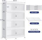 120GAL Plastic Storage Bins with Lid, 480QT Extra Large Stackable Closet Organizers and Storage, Collapsible Storage Boxes with Wheels, Folding Cabinet for Home Kitchen Office, 4Pack White