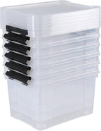 Ggbin 22 Quart Plastic Storage Box with Lid, 6 Pack Latching Container Bins