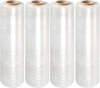 PackageZoom 8 Rolls 15" x 1500 Ft Stretch Wrap Heavy Duty, 55 Gauge High Performance Stretch Film Replaces 80 Gauge Low Films, Clear Hand Stretch Wrap