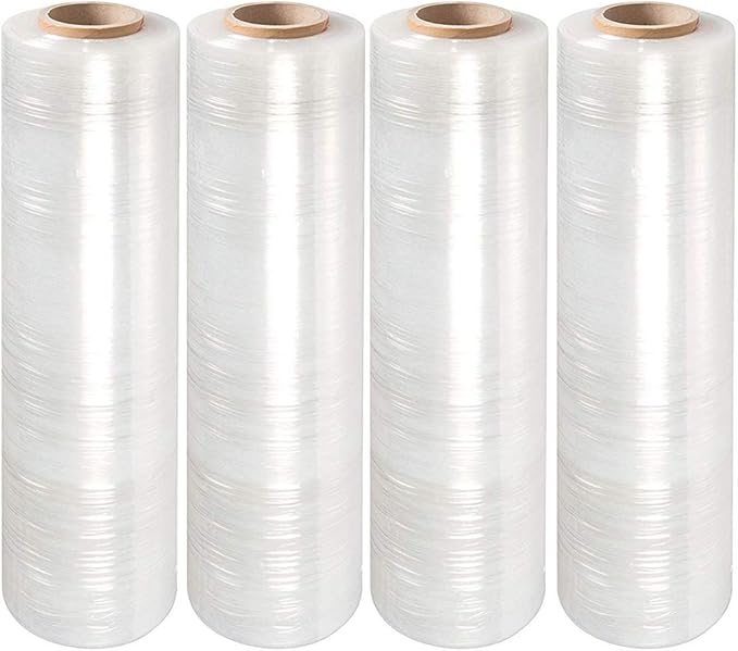 PackageZoom 256 Rolls 15" x 1500 Ft Stretch Wrap Heavy Duty, 55 Gauge High Performance Stretch Film Replaces 80 Gauge Low Films, Clear Hand Stretch Wrap