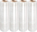 PackageZoom 256 Rolls 15" x 1500 Ft Stretch Wrap Heavy Duty, 55 Gauge High Performance Stretch Film Replaces 80 Gauge Low Films, Clear Hand Stretch Wrap