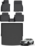 Hutisya-Floor Mats & Cargo Liner Set Fit for Mazda CX-50 2023-2025(Not for Hybrid) All Weather Protection Anti-Slip & Durable TPE Full Set Liners Automotive Accessories-Black