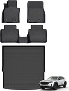 Hutisya-Floor Mats & Cargo Liner Set Fit for Mazda CX-50 2023-2025(Not for Hybrid) All Weather Protection Anti-Slip & Durable TPE Full Set Liners Automotive Accessories-Black