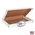 Box USA 17" Deluxe Shipping Boxes 17 1/8"L x 11 1/8"W x 2"H, 50-Pack - White Box Mailers for Packaging, Storage, Gifts or Bulk Business Orders