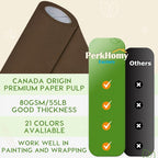 PerkHomy 36" x 1,440" (120') Coffee Kraft Paper Roll for Craft Bulletin Board Paper Art Table Covering Crafting Gift Wrapping Bouquet Packing Parcel 80GSM 55LB (Coffee, 36" x 120')