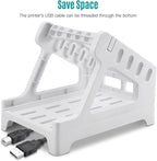 Eujgoov 2 in 1 Label Holder, 20 x 15.6 x 13.4cm Plastic Desktop Label Printers Shipping Thermal Labels