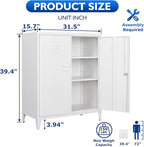 Metal Storage Cabinet with Lock, Locking Cabinets Office Storage Caninet with 2 Doors and Shelves, Lockable Steel Locker Floor Caninets Cupboard, Small Sideboard Buffet Cabnet for Home Office
