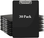 CertBuy 30 Pack Black Clipboards, Black Plastic Clipboards, Plastic Office Clipboard 12 x 8.7 Inch Letter Size for Classroom, Teacher, School, Home, Office Supply