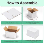 PETAFLOP Cardboard Boxes 6x4x4 Shipping Boxes White Kraft Corrugated Small Mailer Boxes, 25 Pack