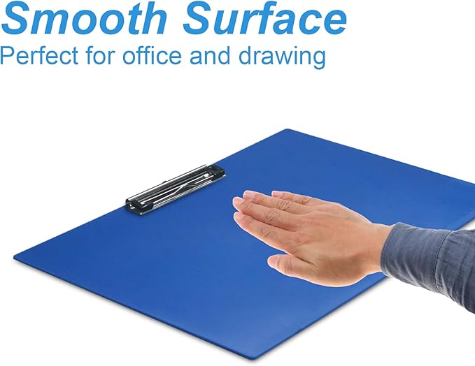 Acocony 11x17 Clipboard Landscape with Ruler Extra Large Clipboard Low Profile Clip 11 x 17 Clipping Board Plastic Blue Pack of 1