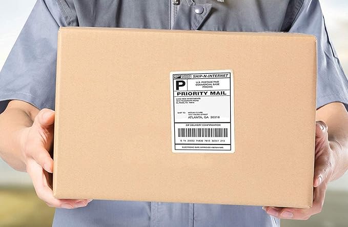 SJPACK 4x6 Thermal Labels, Shipping Labels with Perforated Line, Commercial Grade Thermal Shipping Label Paper, Pack of 500