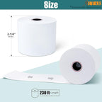 AUEAR, Thermal Cash Register POS Paper Rolls, 2 1/4" x 230' - BPA Free (100 Pack)