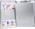 ZCZN Aluminum Clipboard with Storage and Clip Recycled, Clipboard Folder, Sturdy Letter Size Recycle Metal Form Holder for Business Office Medical Professionals, Letter Size (Silver)