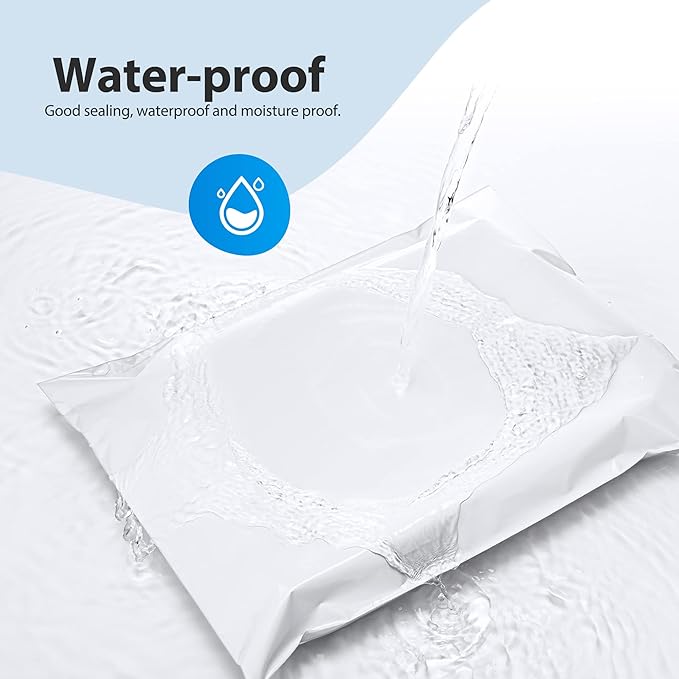 Fuxury 500 Pcs Poly Mailers 14.5x19 Inch, Bulk Shipping Bags for Clothing, Strong Adhesive Shipping Envelopes for Small Business Suppliers,Waterproof Mailers Poly Bags Mailing Envelopes White