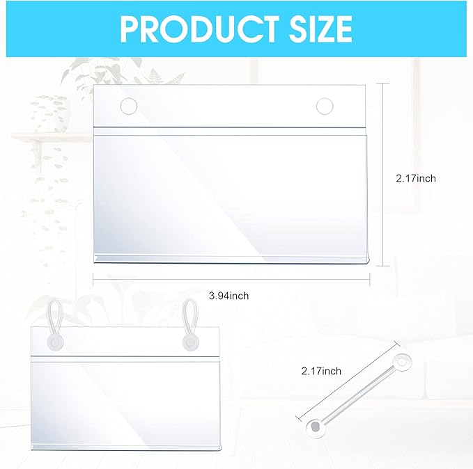 30 Pieces Wire Shelf Label Holder Plastic Basket Label Holders Clips Rack Display Price Tag Ticket Sign with Easy Button Design Lock Closure for Home Basket Market Freezer Inventory Area Closet