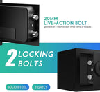 RPNB Deluxe Safe and Lock Box, Digital Keypad Safe Box, Steel Alloy Small Safes, Keypad Lock, Perfect for Home Office Hotel Business Jewelry Cash Use Storage