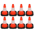 8 Pack 12 Inch Orange PVC Traffic Cones Black Base Stable Durable, Sport Training Soccer Practice Kids Safety Markers Indoor Outdoor Use (8, Orange, 12 Inch)