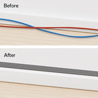 Rubber Bond TV Cord Hider Cable Protector - Strong Self Adhesive Wall Cord Cover Cable Hider - Low Profile Cable Management Wall Cord Concealer Cable Raceway (Grey, 6 Feet)