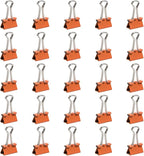 JAM PAPER Colorful Binder Clips - Small - 3/4 Inch (19 mm) - Orange Binderclips - 25/Pack