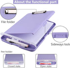 SFLHHDM Clipboard with Storage, Clip Boards 8.5x11, Plastic Clipboard with Pen Holder, Purple Clipboards, Clip Board Folder for Women Teachers Work, School & Office Supplies