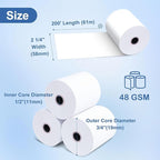 50 Rolls Thermal Receipt Paper Rolls 2 1/4 X 200, Fits All Pos Cash Registers, BPA Free Thermal Paper Rolls For Clover POS Cash Register Printers,Thermal Paper Receipt Roll By Pony Packaging