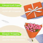 PerkHomy 36" x 2,400" (200') OrangeRed Kraft Paper Roll for Craft Bulletin Board Paper Art Table Covering Crafting Gift Wrapping Bouquet Packing Parcel 80GSM 55LB (OrangeRed, 36" x 200')