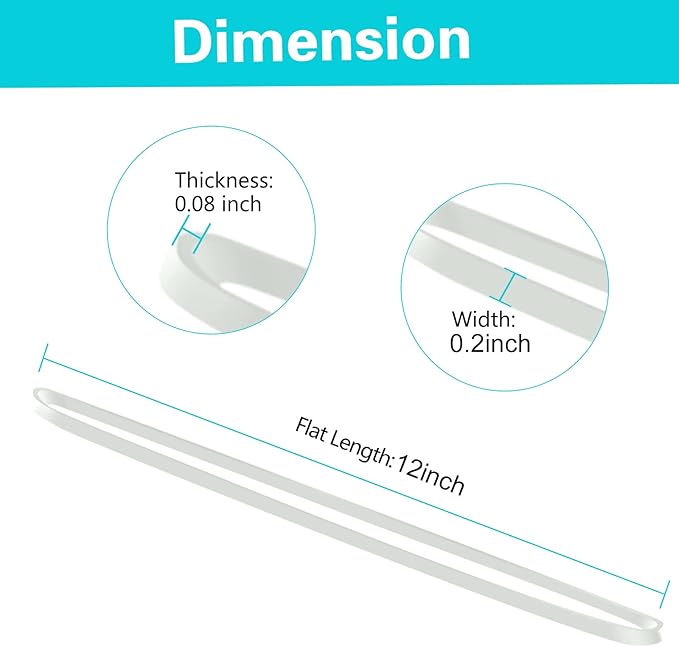 Large Heavy Duty Latex Rubber Bands 12 Inches Trash Can Bands Strong Elastic Bands for Office Supply, File Folders, Cat Litter Box, 60 Pack (White)