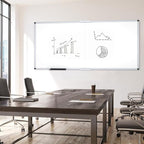 VIZ-PRO Magnetic Dry Erase Board, 96 X 48 Inches, Foldable Wall-Mounted Whiteboard with Silver Aluminum Frame & Marker Tray for School Office and Home 8' X 4'
