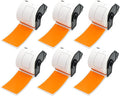 BETCKEY - Shipping/Name Badge Labels Replacement for Brother DK-1202 (2.4 in x 3.9 in), Compatible with Brother QL Label Printers [6 Rolls/1800 Labels, Orange]