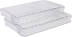 Luqeeg 2Pcs Flat Plastic File Storage Bins, Transparent Stackable Portable Project Box, Document Organizer with Latching Lids for Organizing A4 Paper Photo Scrapbook Notebook