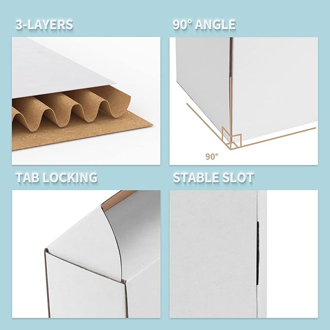 WIFTREY 6x6x6 White Shipping Boxes 20 Pack for Small Business, Small Corrugated Cardboard Mailer Boxes for Mailing, Packing