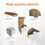 4x4x4'' Small Shipping Boxes, 25 Pack, Cardboard Corrugated Mailers for Business, White (LM444-25)