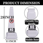 BESEA No Parking Cone 6 Pack, 28" No Parking Sign Cone with Weighted Base, White 4-Sided “ NO Parking” Warning Cone for Driveways Business Parking Lots Garages Indoor/Outdoor