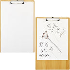 Extra Large Clipboard Pack - 4 Tabloid Clipboards, Extra Large 11.5 x 17.5 in Wooden Ledger - Solid Hardwood & Metal Low-Profile Clip with Hook for Classroom & Office Use